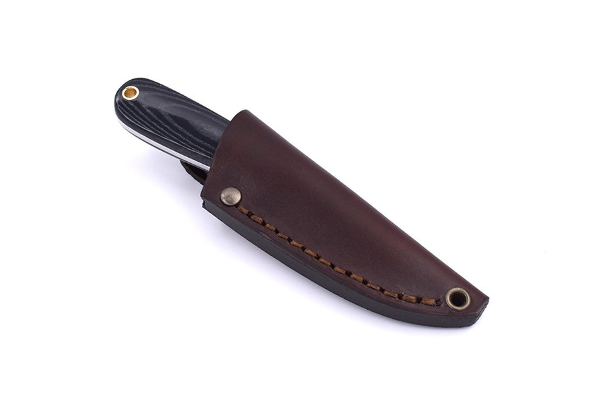 Necker 70 - BlackMicarta - Flat - Leather