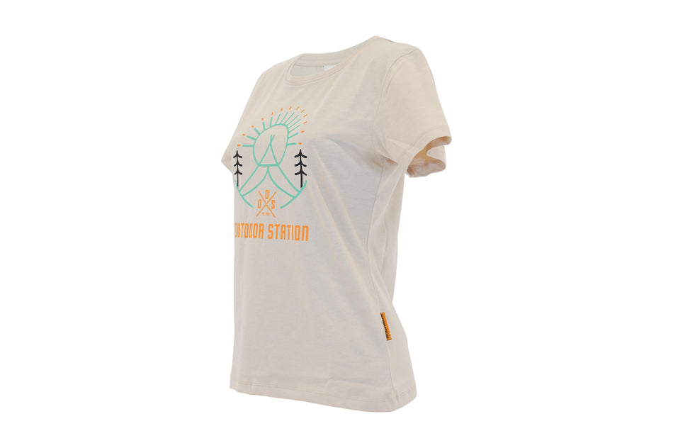 ODS T-Shirt Sun Print Cotton Beige Women